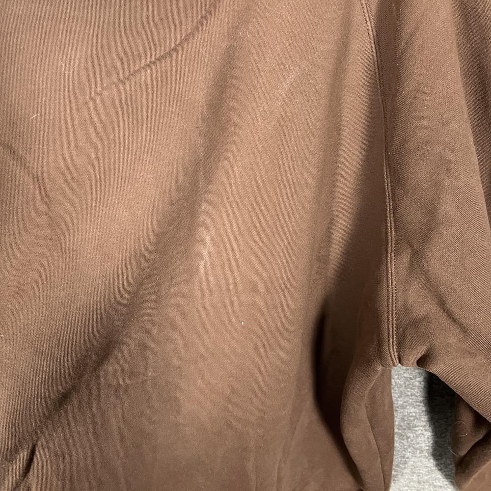 Fear Of God Essentials Hoodie Mens‎ Large Brown Fleece Kangaroo Pocket Pullover - Picture 13 of 15